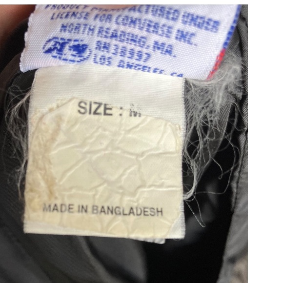 Converse Black Zip Up Windbreaker Men Size M - Picture 9 of 10